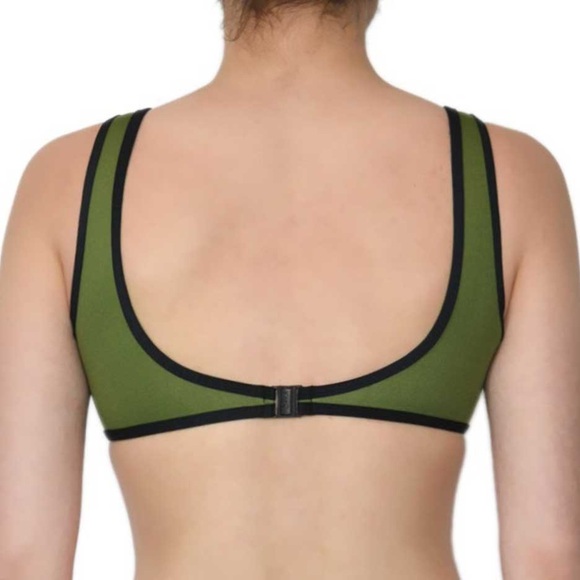 Hoaka Neoprene Bikini Set Green Modern Bottoms and Ryu Top Large - Picture 3 of 8